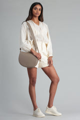 Saddle Bag - Taupe Pebble