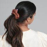 Vegan Leather Scrunchie - Caramel