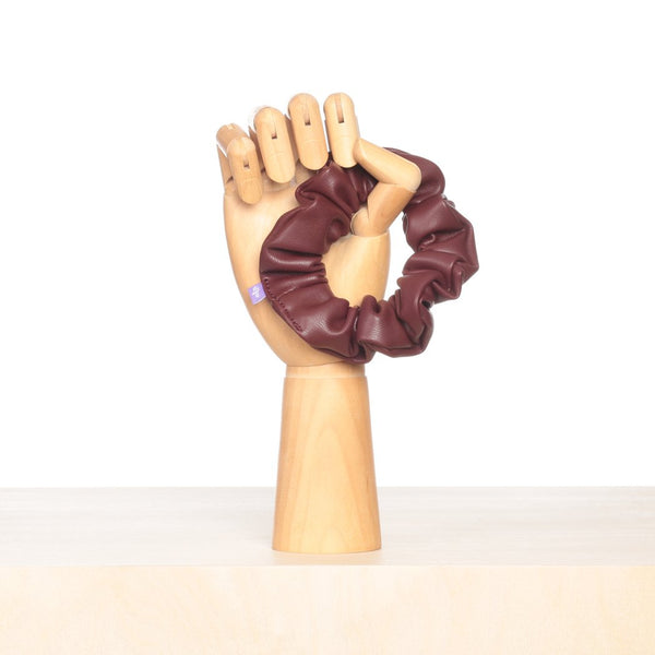 Vegan Leather Scrunchie - Burgundy