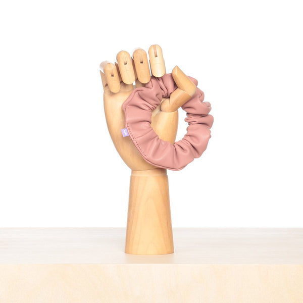 Vegan Leather Scrunchie - Rose