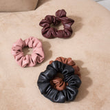 Vegan Leather Scrunchie - Caramel