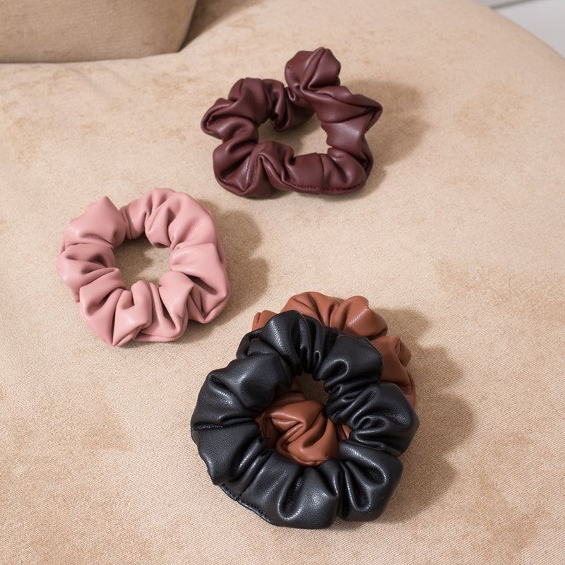 Vegan Leather Scrunchie - Rose