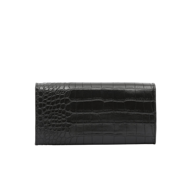 Two in One Wallet - Black Croc