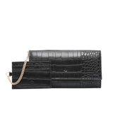 Two in One Wallet - Black Croc