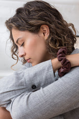 Vegan Leather Scrunchie - Burgundy