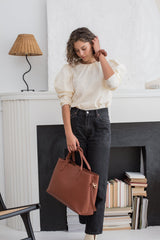 Vegan Leather Scrunchie - Caramel