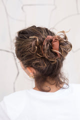 Vegan Leather Scrunchie - Caramel