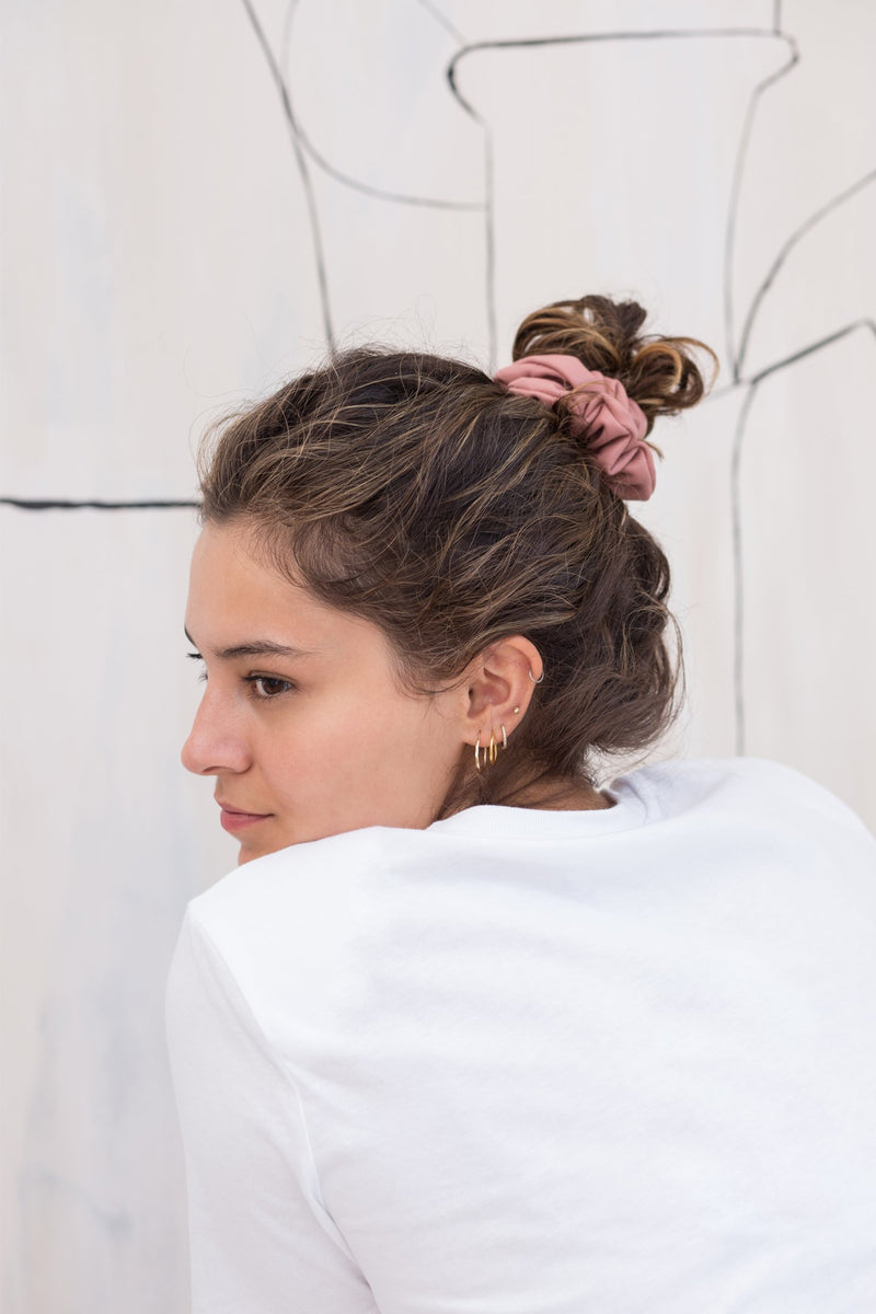 Vegan Leather Scrunchie - Rose