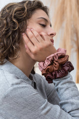 Vegan Leather Scrunchie - Rose