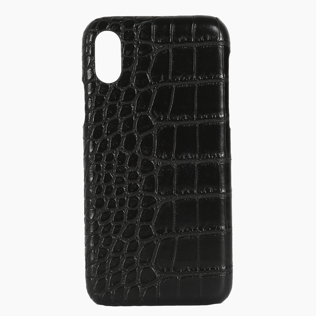 Phone Case Black Croc Hot Stamped