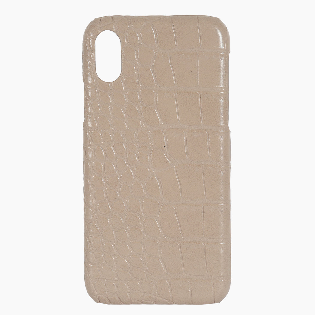 Phone Case Taupe Croc Hot Stamped